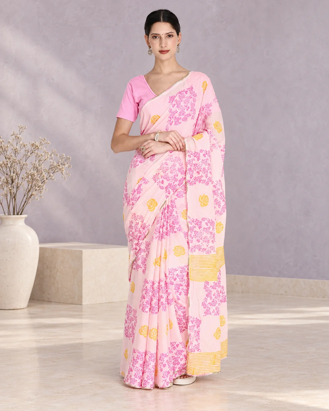 Rose Grid - Saree